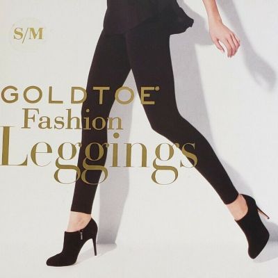 New Goldtoe Fashion Leggings, Women's Small,  Gray Striped- New