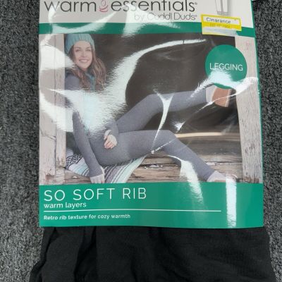 Cuddl Duds Women's Gray Soft Waffle Knit Stretch Thermal Legging Size L