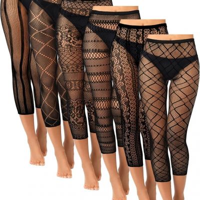 Yahenda 6 Pair Fishnet Stockings for Women Multi Colored Footless Thigh High Sto