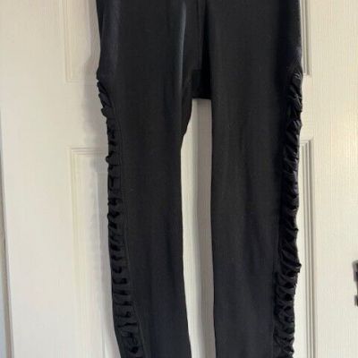 Aerie Chill Play Move Fleece Lined Leggings with Sheer Ruching on Legs Sz Small