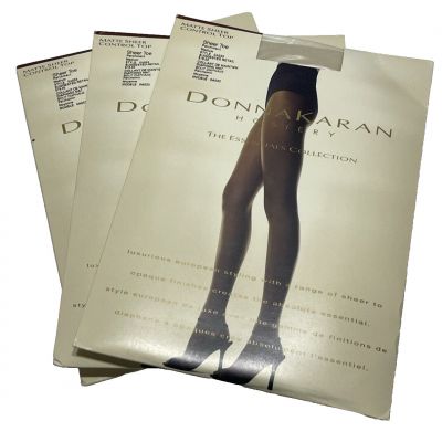 3 Donna Karan Hosiery The Essentials Collection  Control Top Parchment  A033 Med