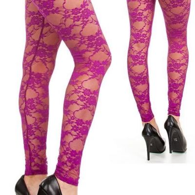 15 Colors Gorgeous Bright & Sexy Stretch Lace Footless Leggings S M L