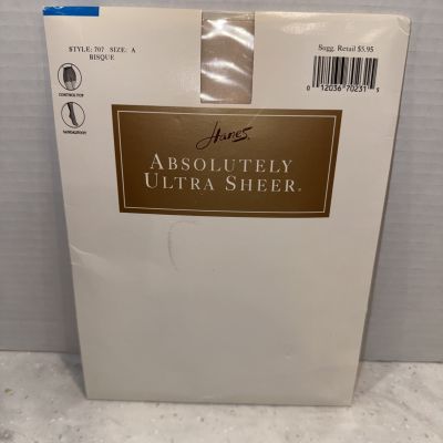 Hanes Absolutely Ultra Sheer Control Top Sandalfoot Pantyhose 707 BISQUE Size A