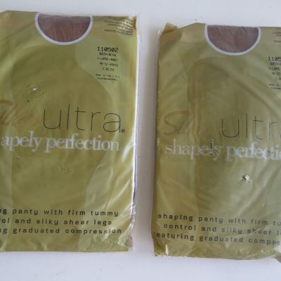 NEW Silkies Ultra Shape CONTROL COMPRESS 11502 Pantyhose Queen Beige XL Honey