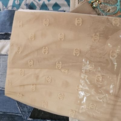 Pantyhose Designer Letter Nude Beige Pantyhose