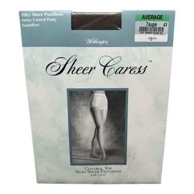 Vintage Worthington Sheer Caress Satiny Control Top Pantyhose Average Taupe 41