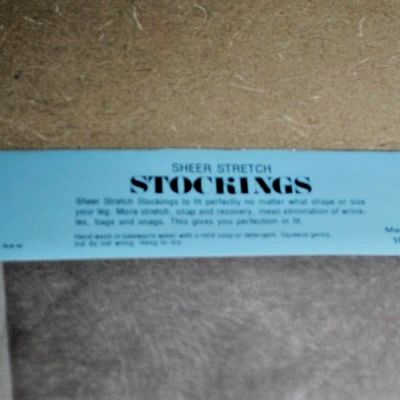 Vtg.  Sheer 100perc Nylon STOCKINGS Off Black Seamless Size 8 1/2 Made in USA