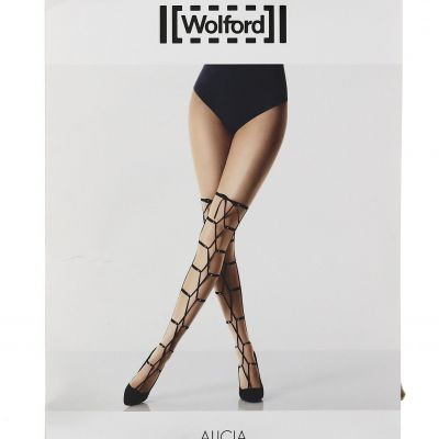 Wolford 'Alicia' Thigh High Tights in Sahara/Black L30912 Size M