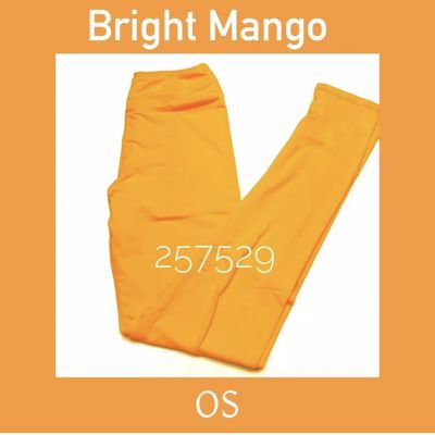 NEW LuLaRoe OS Leggings One Size solid neon bright mango NWT