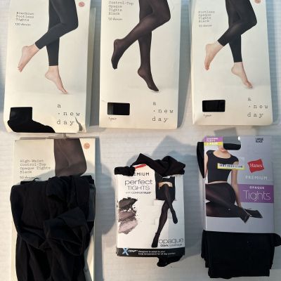 Lot 6 A New Day Womens L XL 50 Denier Sheer Pantyhose Tights Hosiery New