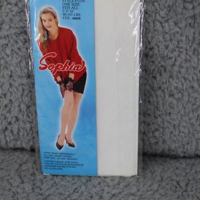 Sophia Thigh Hi's Thigh High White Garter One Size Vintage Stockings Nylon