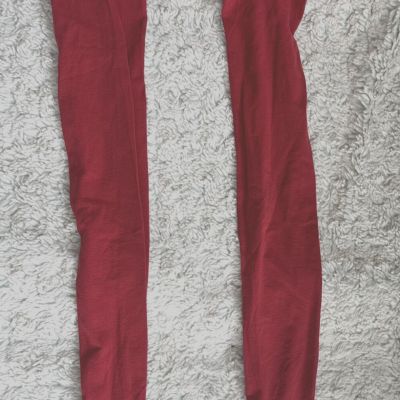 NWOT Red Opaque Stay Up Thigh High Stockings w/ Silicone Grip M