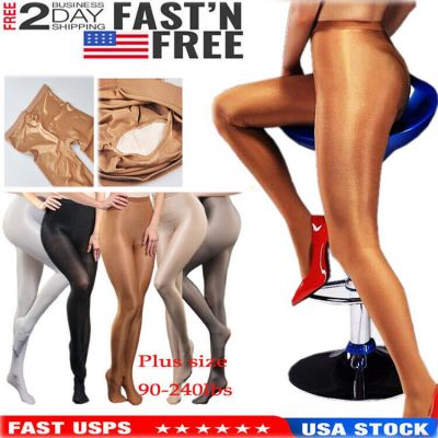 240lbs Women Oil Shiny Glossy Pantyhose 100D Dance Stockings Tights Plus Size