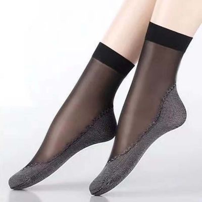 10 Pairs Summer Socks Solid Color Cool See Through Ankle Sock Skin-friendly