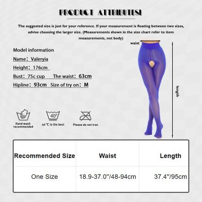 US Women Sheer Crotchless Tights Pantyhose Glossy Oil Thigh High Stockings Pants