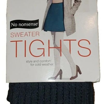 Ladies No Nonsense Gray Textured Pattern Sweater Tights Size Small - NWT