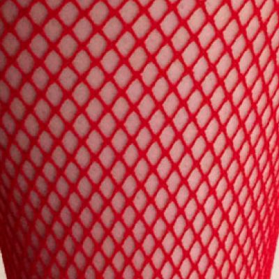 RED classic mod fishnet tights stockings NEW never worn punk oi club