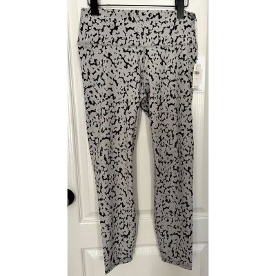 NWT New $108 Anthropologie Varley Century Grey Abstract Workout Leggings Pants L