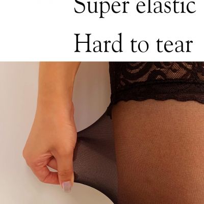 Women'S Lace Top Thigh High Sheer Stockings Antiskid Silicone Ultra Shimmery Pan