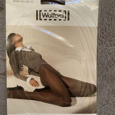 NWT WOLFORD VELVET DE LUXE 50 TIGHTS COCA LARGE
