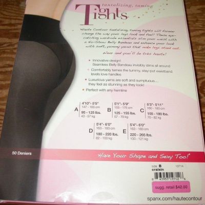 SPANX  HAUTE CONTOUR CRAISIN TAMING TIGHTS Size B  Style 1071A NWT