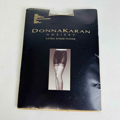 Vintage Donna Karan Hosiery Ultra Sheer Toner Black Medium Nylons Stockings