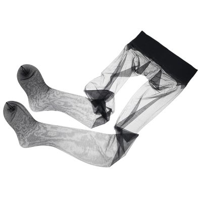 Low Waist Pantyhose Toe Sheer Stockings Ultra-thin for Women Transparent Nylon