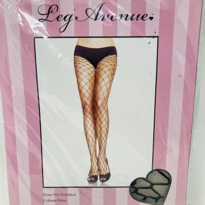 Leg Avenue Fence Net Pantyhose Tights Women's One Size 90-160 LBS Black NEW