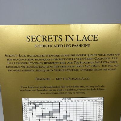 Secrets in Lace 9810 Thigh Hi Lace Top Stockings Black L/XL Vintage RARE!