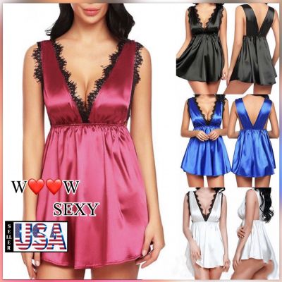 woowsexy,underwear, sleepwear Women Lace Dress Nightdress Nightgown Thong Set