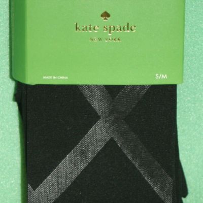 Kate Spade Pantyhose Black Diamonds 2 Pair Patterned Tights NIP ML Nylons Solid