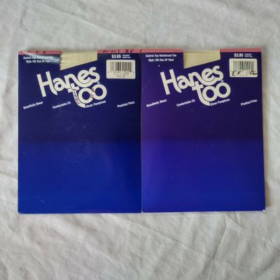 2 New Hanes Too Pantyhose Color Pearl Size EF