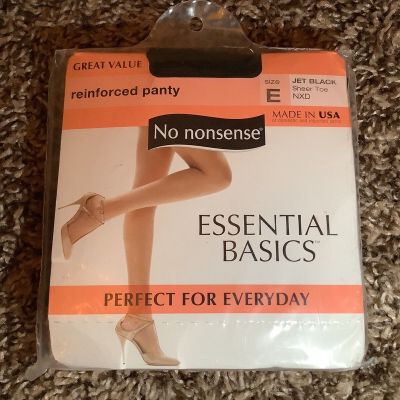 No Nonsense essential basics pantyhose, color jet black, size: E