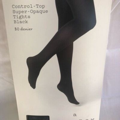 A New Day Women's 80D Control Top Super Opaque Tights  Size S/M
