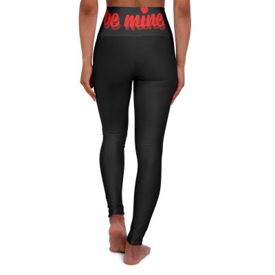 High Waisted Yoga Leggings - 'Be Mine' Love Design, Workout Leggings, Fitness