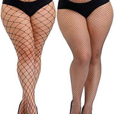 TGD Women's Fishnet Stockings Sexy Tights Pantyhose Net Plus Size Thigh High ...