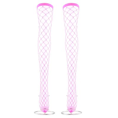 1pair Fishnet Knee High Socks Stretchy Exquisite Craftmanship Over the Knee High