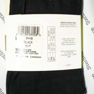 Kushyfoot Footless Tights with Ultra Low FootCovers #3448 Black Size M/T