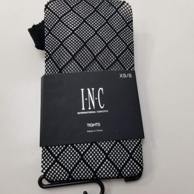 INC International Concept Women's Diamond Fishnet Sheer Tights Black Size XS/S