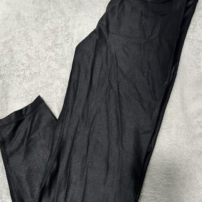 CRZ Yoga Women’s Butterluxe Low Rise Faux Leather Black Workout Leggings 25”