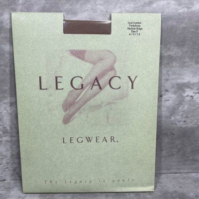 Legacy Legwear Cool Control Pantyhose A 79176 Medium Beige Size D New