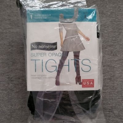 2 Pack of Super Opaque Control Top Tights - 1 Black and 1 Gray Pair  - 90 Denier