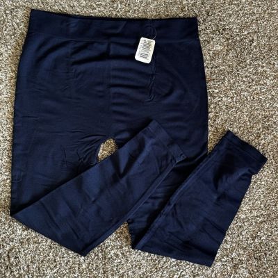 Two Pairs Itzon Women’s Capri Leggings Navy Blue Plus Size One Size Yoga Workout