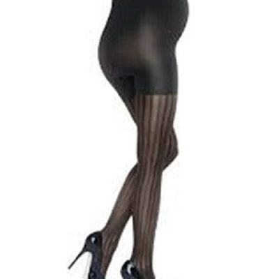 New Assets Marvelous Mama Micro-fishnet Striped Tights Style # 1100M in Black