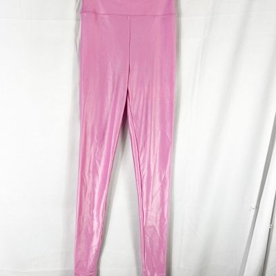 Koral hot Pink shiny womens leggings. Size XS.