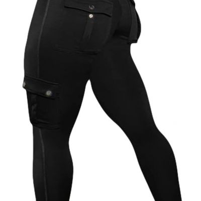 Flamingals Butt Lifting Leggings with Flap Pockets Workout Cargo Leggings for Wo