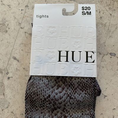 Hue Glossy Python Grey Gray Metallic S M Tights