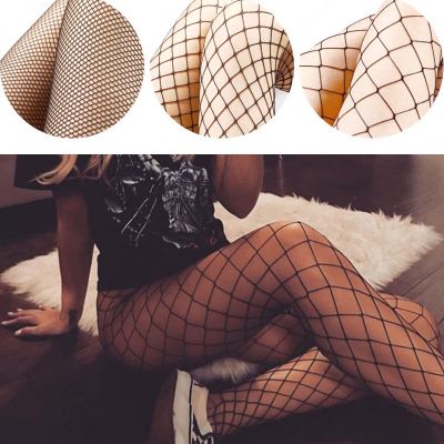 4 Pairs Solid Hollow Out Plain Pantyhose Mesh Fishnet High Stockings Tights