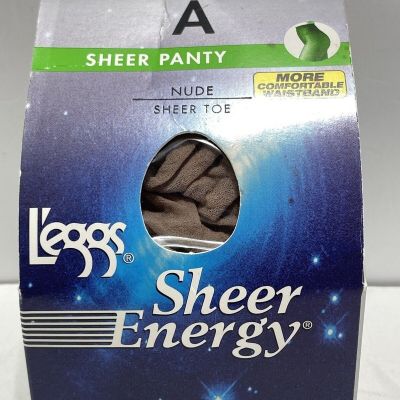 Leggs Sheer Energy Panty Hose Size A Nude Sheer Toe 60829