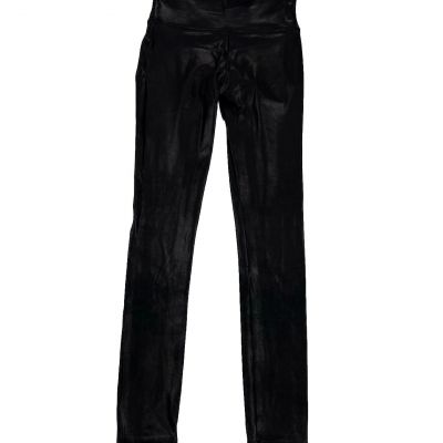 Spanx Leggings Womens Small Black Shiny